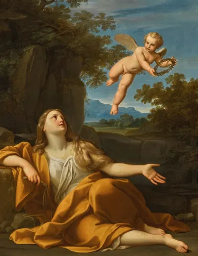 The Penitent Magdalen by Marcantonio Franceschini — digital art print download