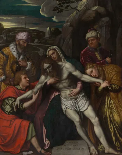 The Entombment by Моретто да Брешия, 1554 — digital art print download