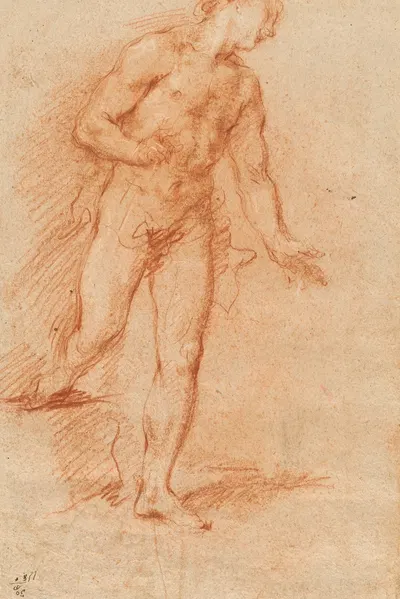 Male Nude by Giovanni Antonio Guardi — digital art print download