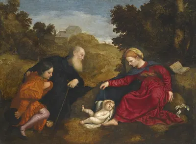 Madonna And Child With St Anthony Abbot And A Young Male Donor by Париж Бордон — digital art print download