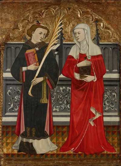 St. Stephen and St. Mary Magdalene by Pere Vall, 1400 — digital art print download