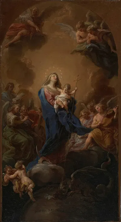 Madonna and Child in Glory by Pompeo Batoni, 1747 — digital art print download