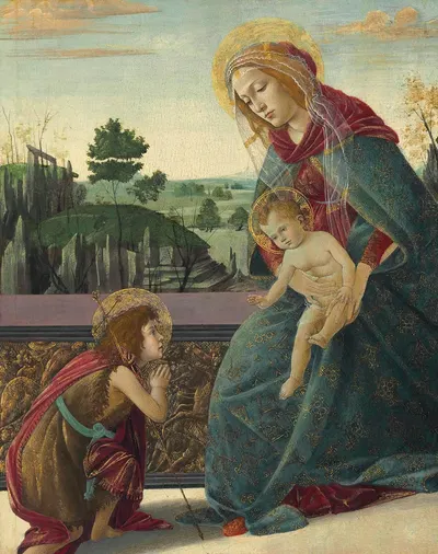 Madonna and Child with Young Saint John the Baptist by Сандро Боттичелли — digital art print download