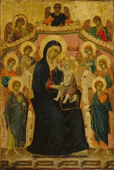 Madonna and Child with Nine Angels by Segna di Buonaventura — digital art print download