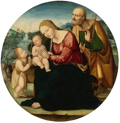 The Holy Family With The Infant Baptist In A Landscape by Sodoma — digital art print download