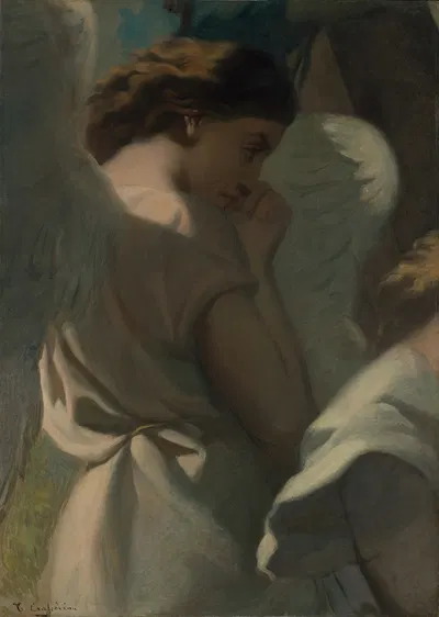 An Angel Praying in the Garden of Olives by Теодор Шассериу, 1840 — digital art print download