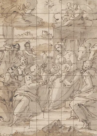Kongernes tilbedelse by Giovanni Battista Castello, 1538 – 1541 — digital art print download