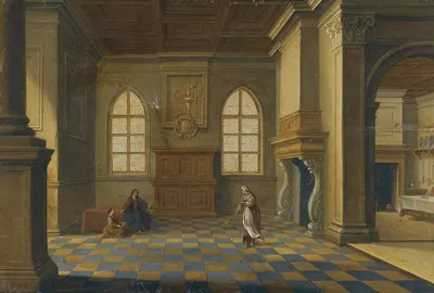 Christ In The House Of Mary And Martha by Бартоломеус ван Бассен, 1643 — digital art print download