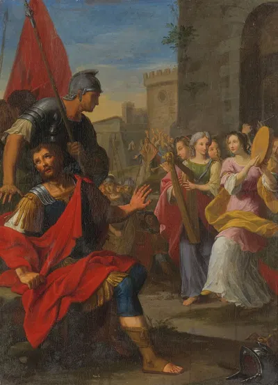 Jephthah And His Daughter by Болонская школа — digital art print download
