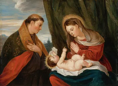 Madonna And Child With St. Ludwig Of Toulouse by Давид Тенирс Младший — digital art print download