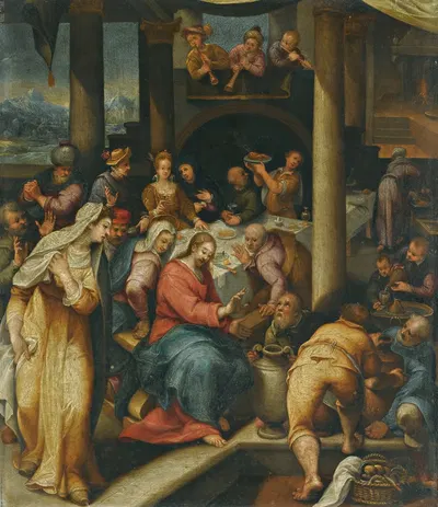 The Wedding At Cana by Denys Calvaert — digital art print download