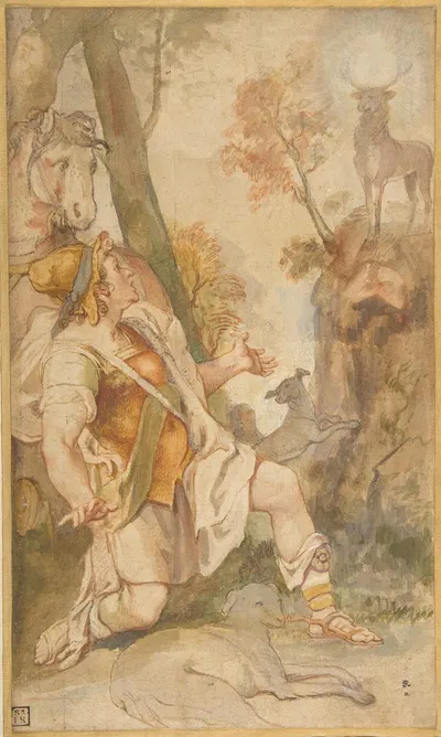 The Vision of Saint Eustace by Federico Zuccaro, 1542–1609 — digital art print download