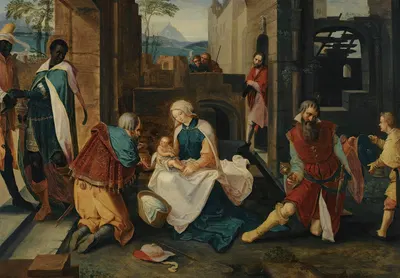 The Adoration Of The Magi by Follower of Lucas van Leyden — digital art print download