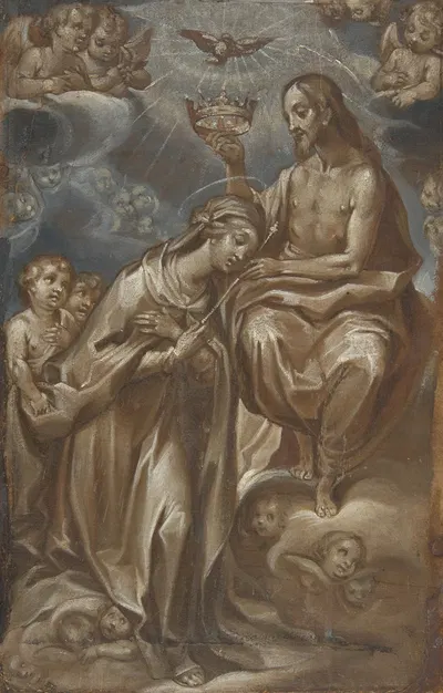 The Coronation of the Virgin by Francesco Vanni, 1605 — digital art print download