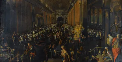 Belshazzar's Feast by Фредерик Ван Валькенборх, 1596 — digital art print download