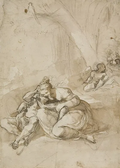 Siddende profet by Giovanni Battista Merano, 1632 – 1698 — digital art print download