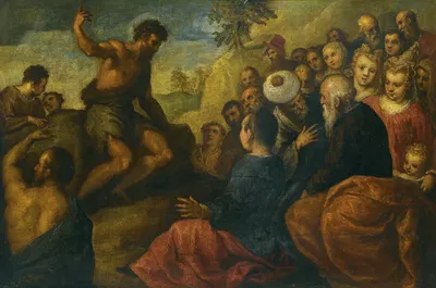 St John The Baptist Preaching by Jacopo Palma il Giovane — digital art print download