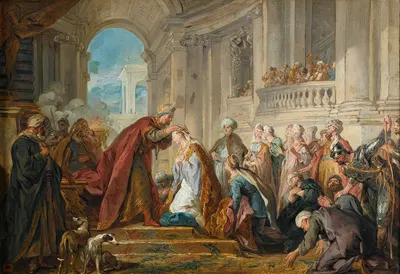 The crowning of Esther by Жан-Франсуа де Труа — digital art print download