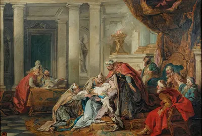 The fainting of Esther by Жан-Франсуа де Труа — digital art print download