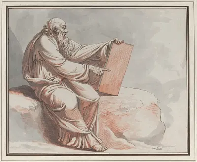 A Prophet Seated on a Rock by Johann Heinrich Lips, 1780 — digital art print download
