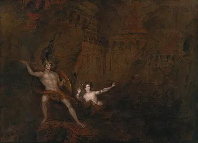 The Conflict Between Satan And Death by Джон Мартин, 1832 — digital art print download
