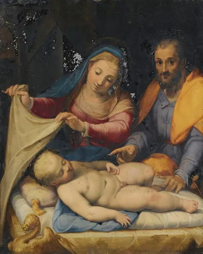 Holy Family With The Sleeping Christ Child by Lorenzo Sabatini — digital art print download