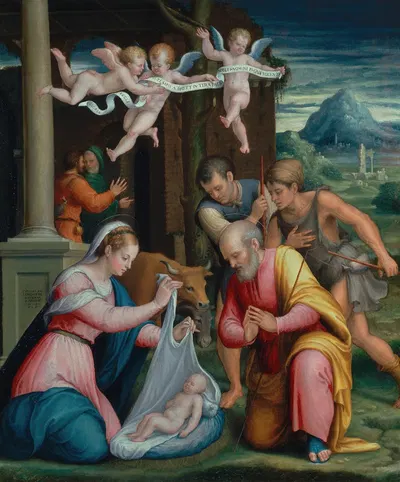 The Adoration Of The Shepherds by Luca Longhi — digital art print download