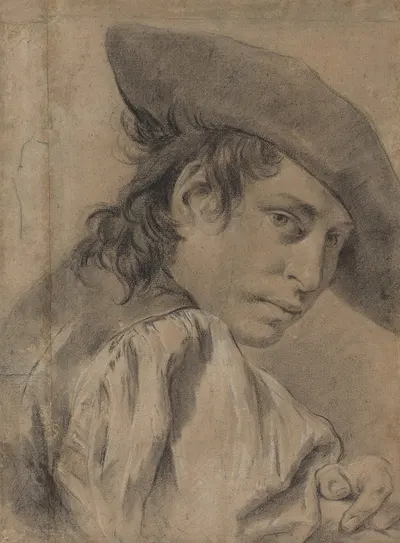 A Young Man in a Broad Hat by Джованни Баттиста Пьацетта, c. 1745 — digital art print download