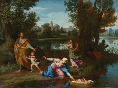 Moses Cast Into The Nile by Николя Коломбель — digital art print download