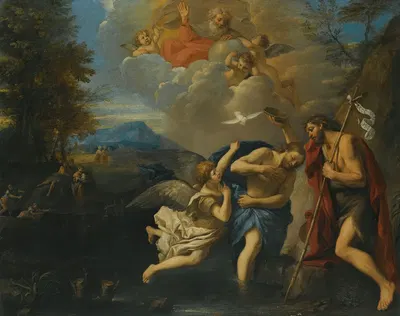 The Baptism Of Christ by Пьер Франческо Мола — digital art print download