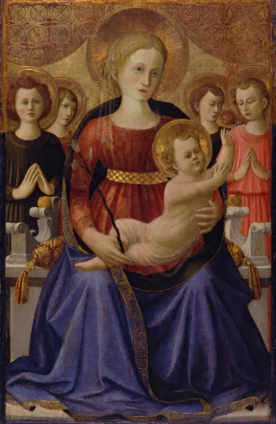Virgin and Child with Four Angels and the Redeemer by Zanobi Strozzi — digital art print download