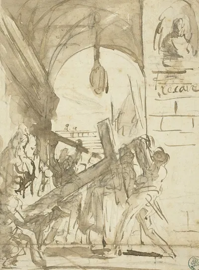 The Carrying of the Cross by Giovanni Battista Piranesi, 1747 — digital art print download