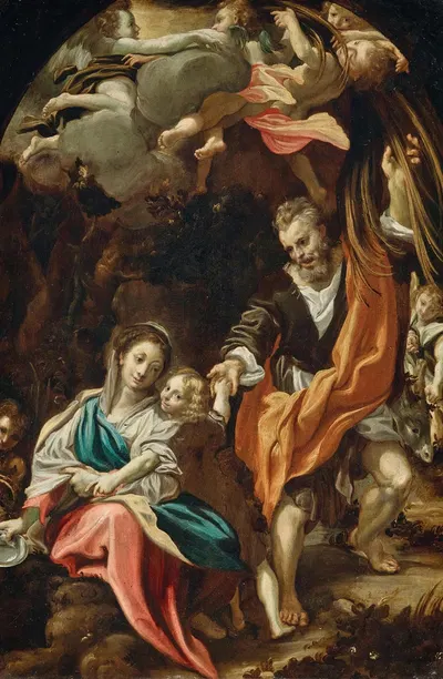 The Rest on the Flight into Egypt by Domenico Fetti — digital art print download