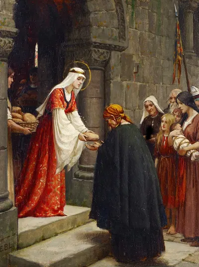 The Charity of Saint Elizabeth of Hungary by Эдмунд Блэр Лейтон — digital art print download