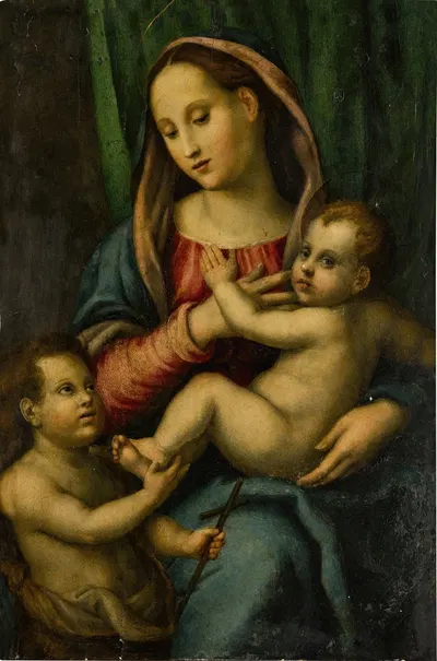 The Virgin and Child with the Infant Saint John the Baptist by Флорентийская школа — digital art print download