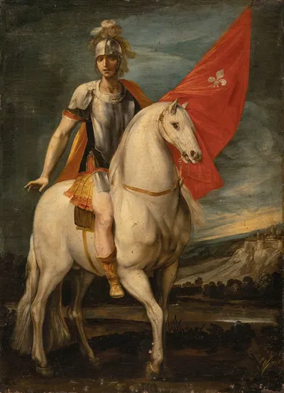 Saint Louis of Toulouse on horseback by Giuseppe Cesari — digital art print download