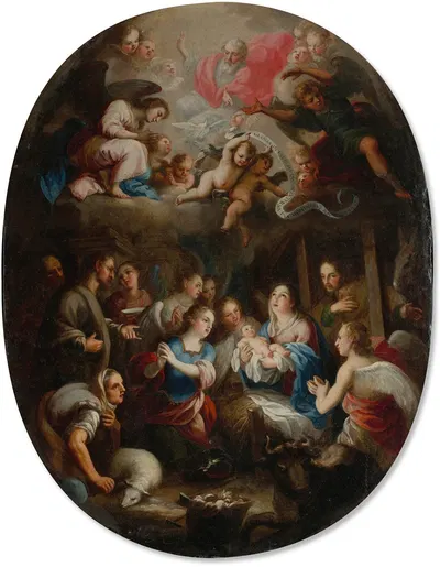 Adoration of the Shepherds by Juan Francisco de Aguilera — digital art print download