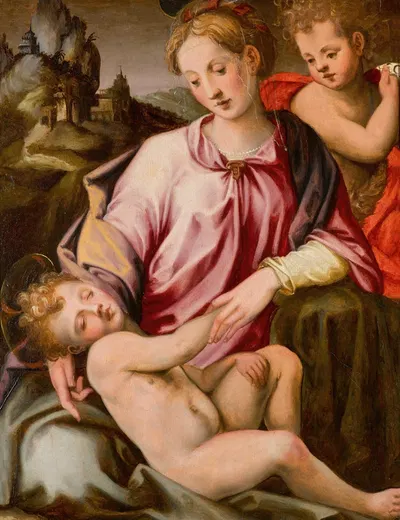 The Virgin and Child with the young Saint John the Baptist by Микеле Тозини — digital art print download