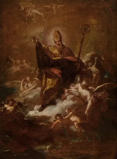 The Apotheosis of a Bishop Saint by Neapolitan School — digital art print download