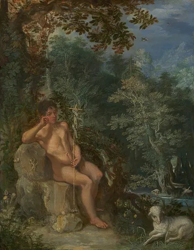 Saint John the Baptist in the Wilderness by Adam Elsheimer, c. 1602 — digital art print download