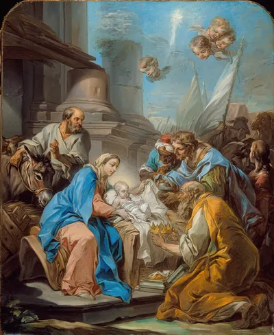 The Adoration of the Magi by Charles-André van Loo — digital art print download