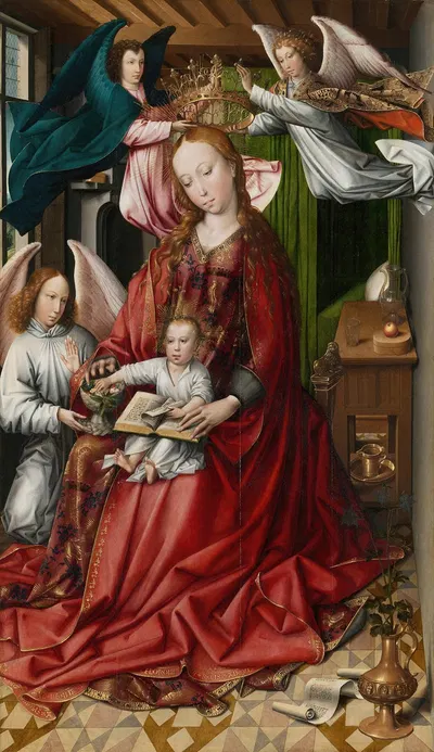 Virgin and Child Crowned by Angels by Colijn de Coter — digital art print download