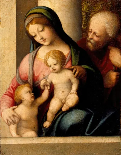 Holy Family with the Infant St. John by Корреджо — digital art print download