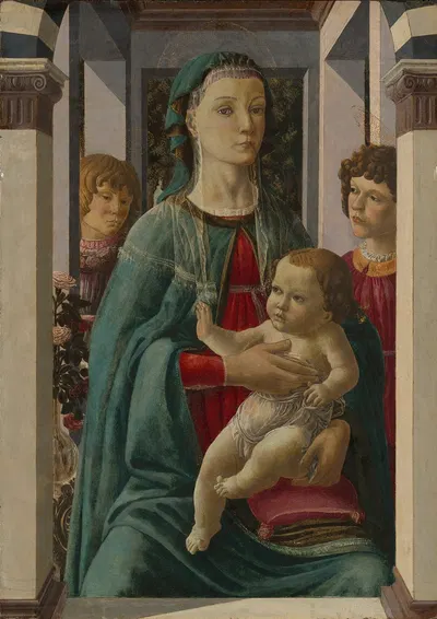 Virgin and Child with Two Angels by Francesco Botticini — digital art print download