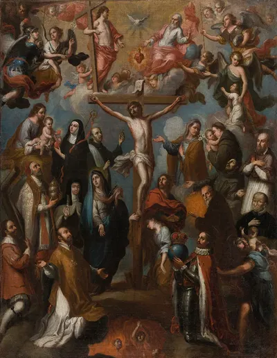 Allegory of the Crucifixion with Jesuit Saints (Alegoría de la crucifixión con santos jesuitas) by Francisco Antonio…