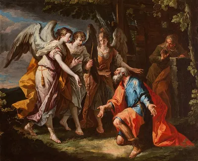 Abraham and the Angels by Gaspare Diziani, 1735-1740 — digital art print download