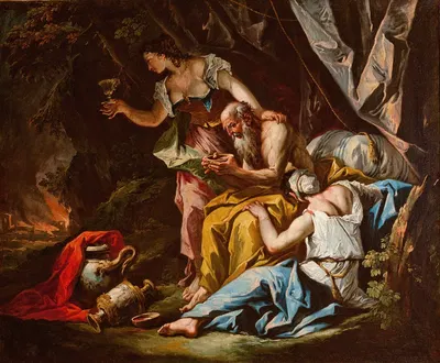 Lot and His Doughters by Gaspare Diziani, 1735-1740 — digital art print download