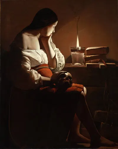 The Magdalen with the Smoking Flame by Georges de La Tour — digital art print download