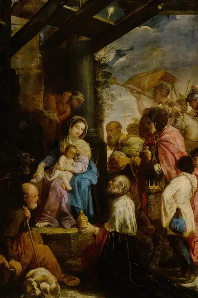 Adoration of the Magi by Giovanni Antonio Burrini — digital art print download
