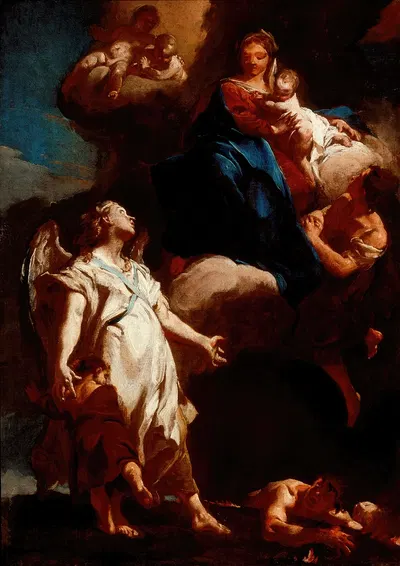 The Virgin Appearing to the Guardian Angel by Джованни Баттиста Пьацетта — digital art print download